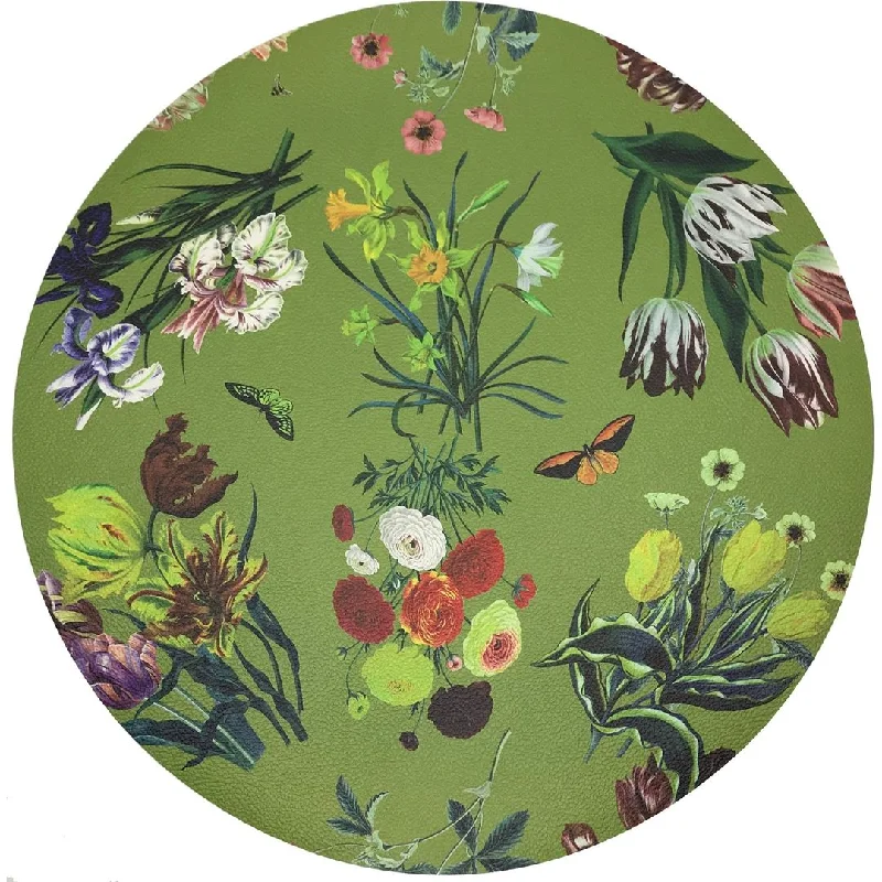 Flora Fauna Fontana 16" Round Pebble Placemat, Set Of 4