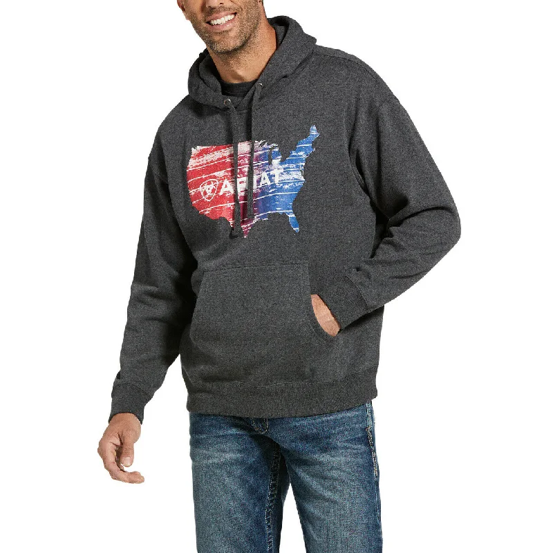 Ariat® Men's US Plank Charcoal Heather Hoodie 10033194