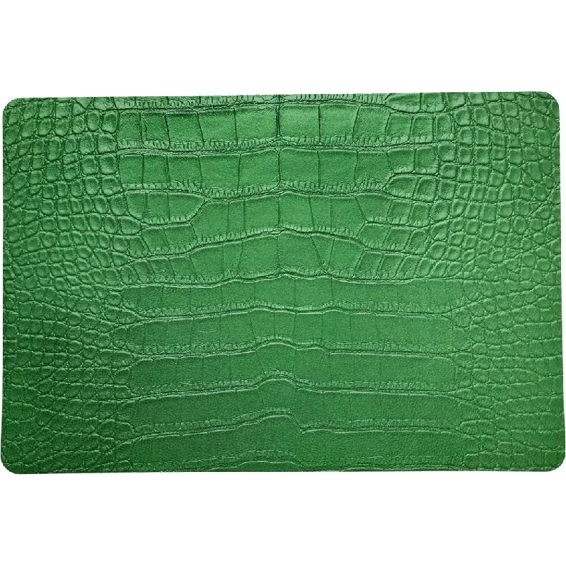 Crocodile Weatherley Green 17.5 Rectangle Pebble Placemats, Set Of 4