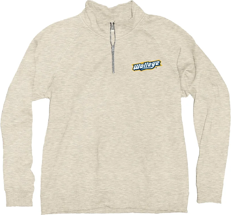 Toledo Walleye Wordmark Oat Ladies Sanded Fleece 1/4 Zip