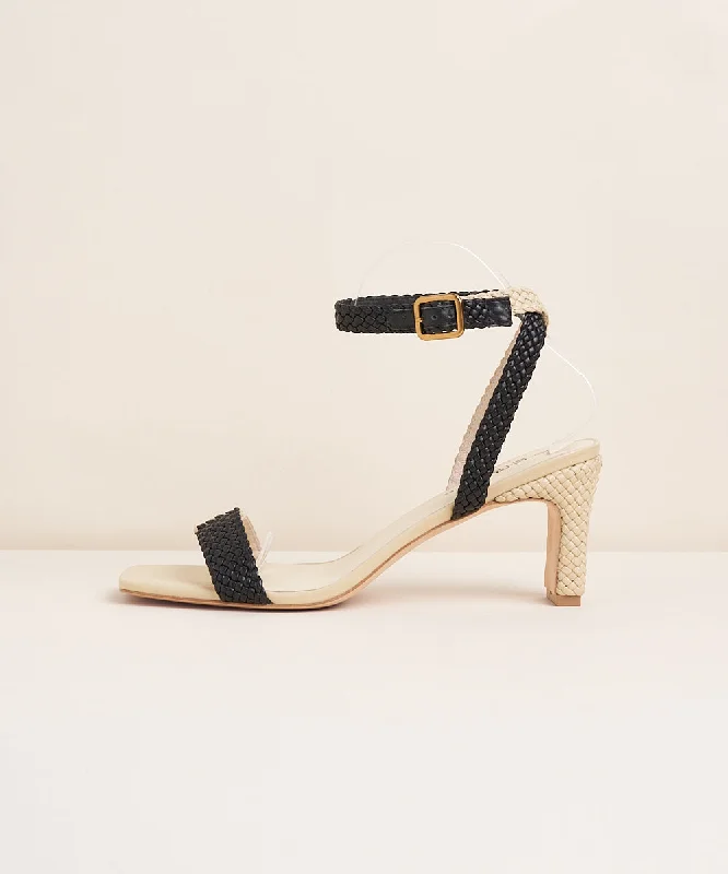 Enzo Strappy Heel | Black Oat