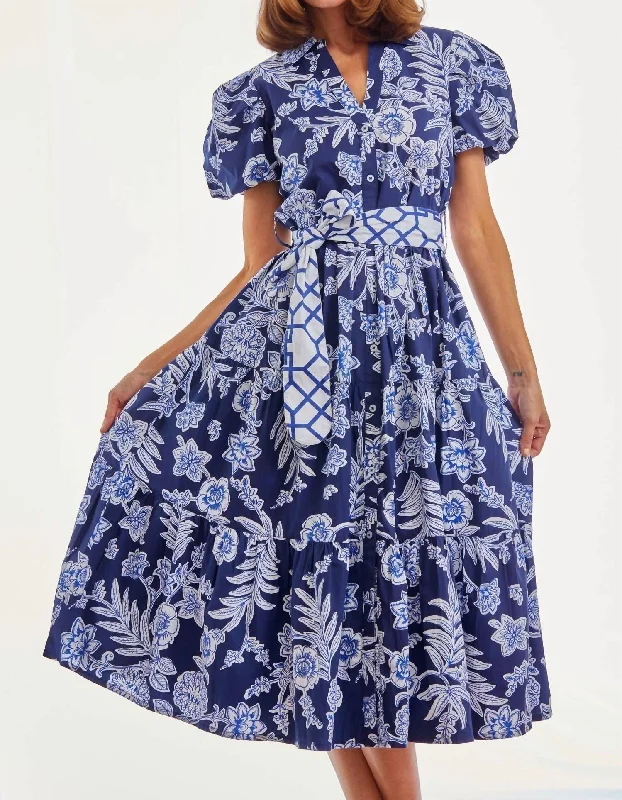 Litchfield Dress In Navy White Floral