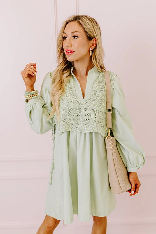 Boho Belle Two Piece Mini Dress in Pear