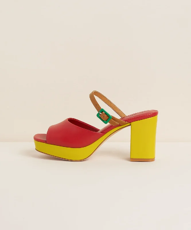 Babette Colorful Platform Mule | Begonia Multi