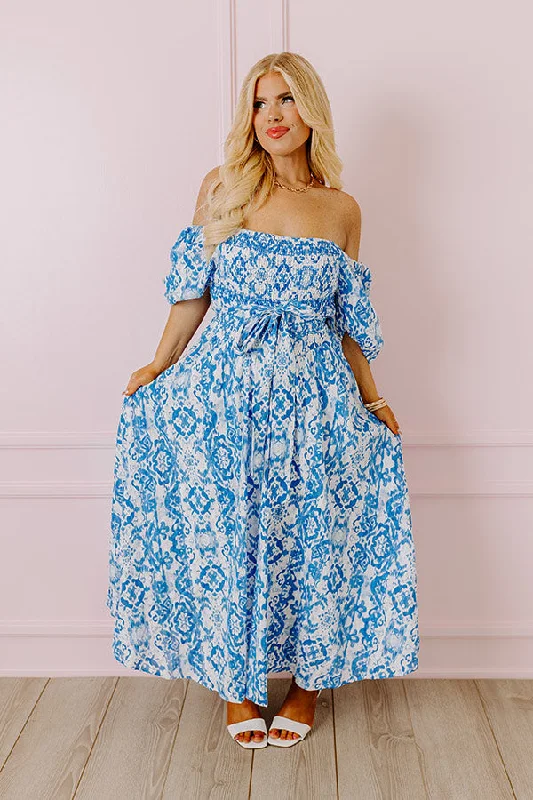 Ocean Breeze Smocked Maxi Dress Curves