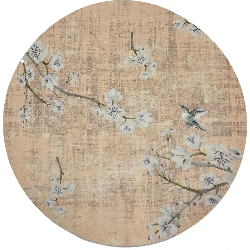 Blossom Fantasia Romance 16 Round Pebble Placemats, Set Of 4