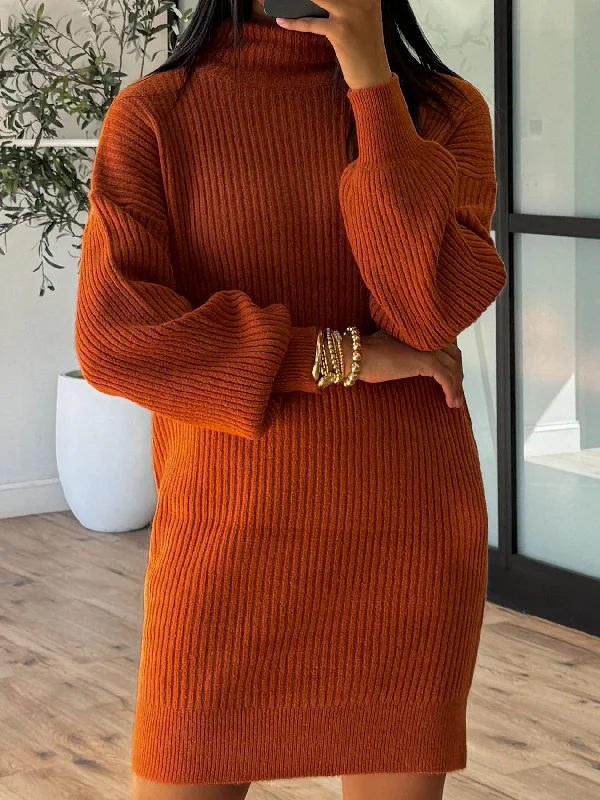 Gia Knit Dress | Rust