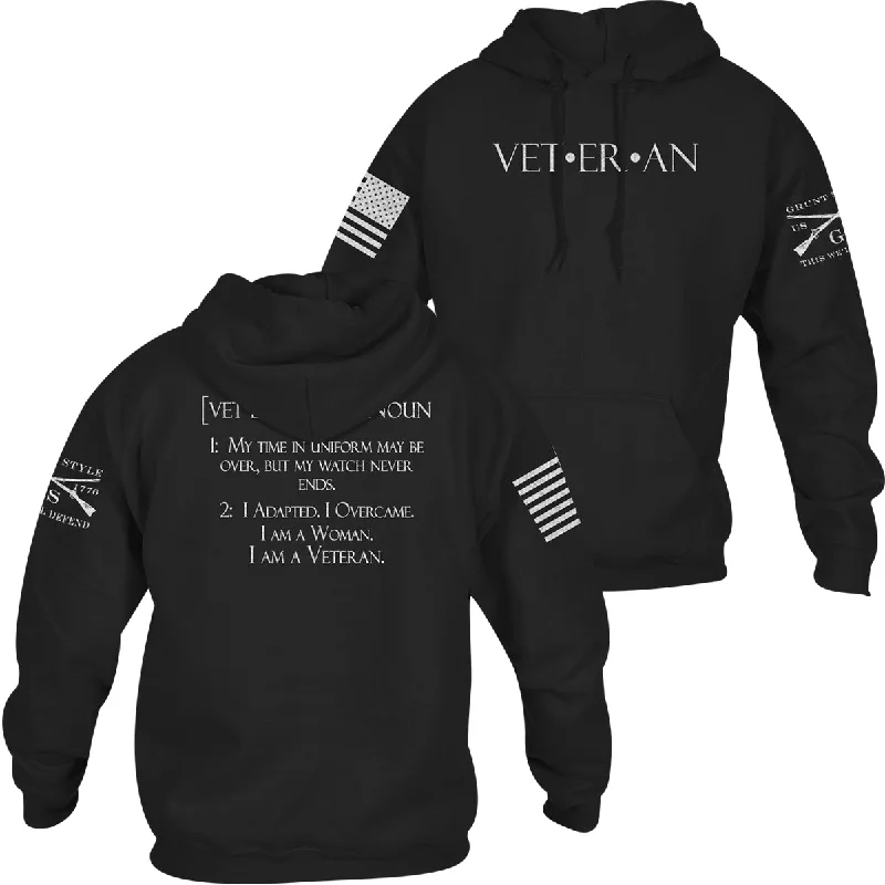 Grunt Style Women's Woman Veteran Pullover Hoodie - Black