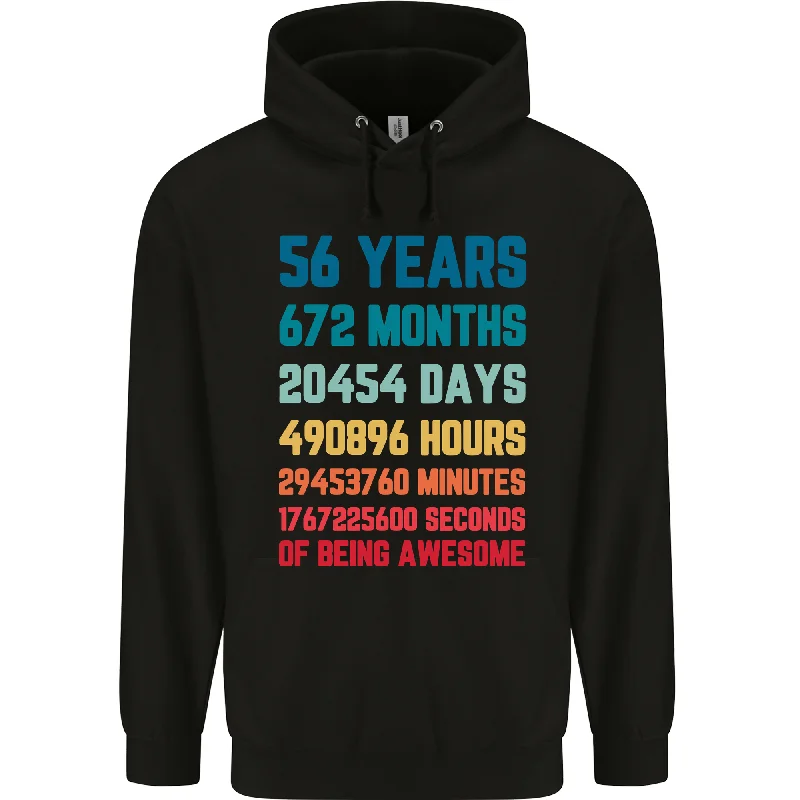 56th Birthday 56 Year Old Mens 80% Cotton Hoodie