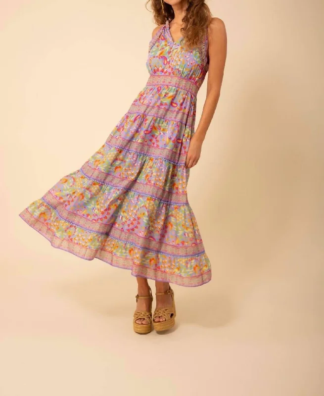 Alana Voile Maxi Dress In Multi