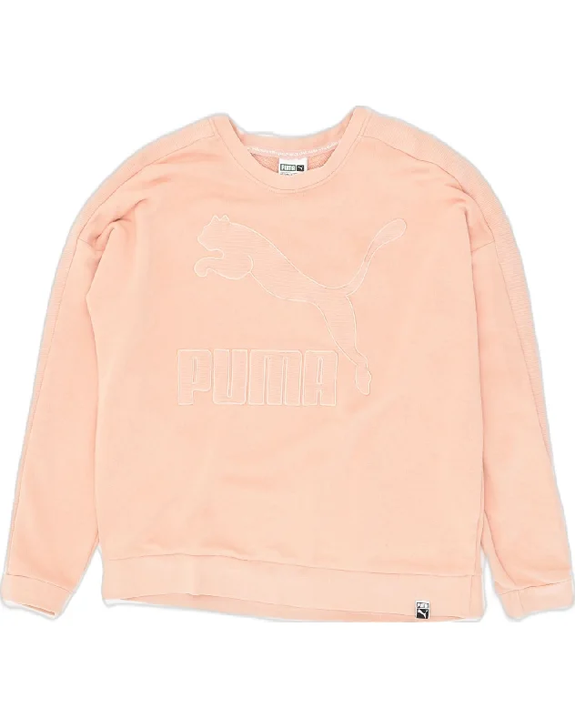 PUMA Womens Graphic Sweatshirt Jumper UK 8 Small Pink Cotton