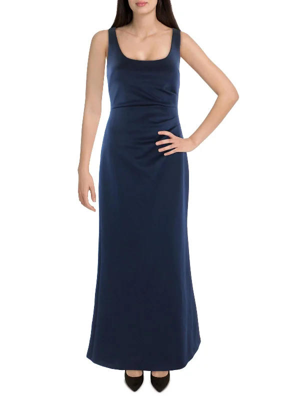 Petites Womens Satin Formal Evening Dress