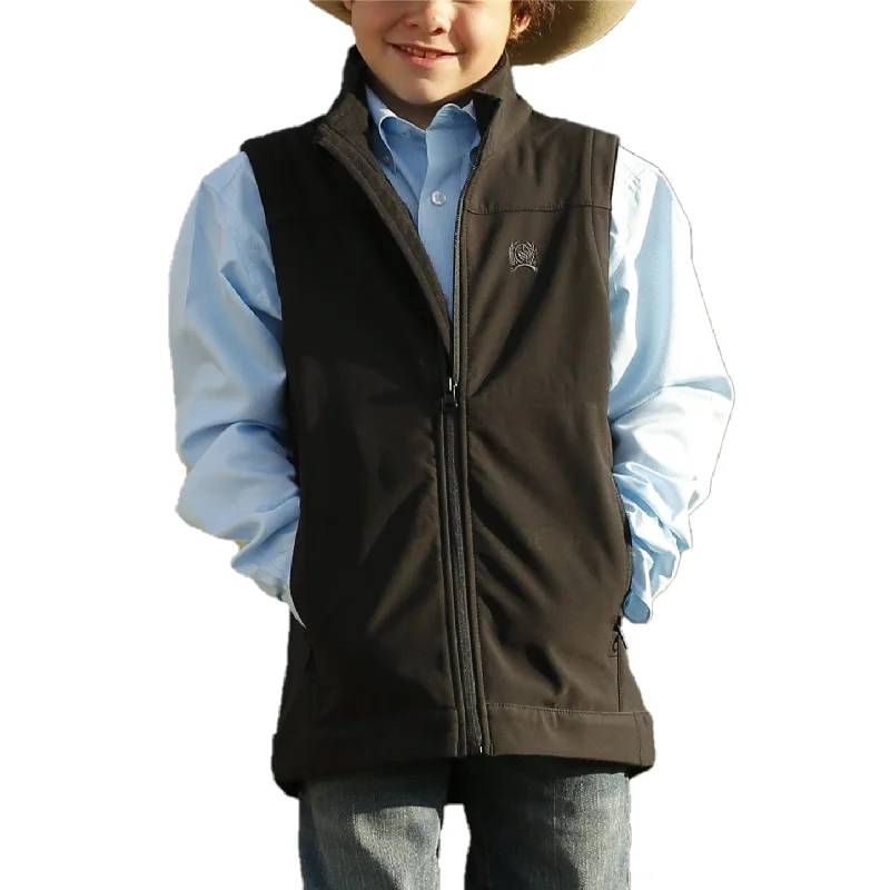 Cinch Children's Bonded Logo Solid Black Zip Vest MWV7520002