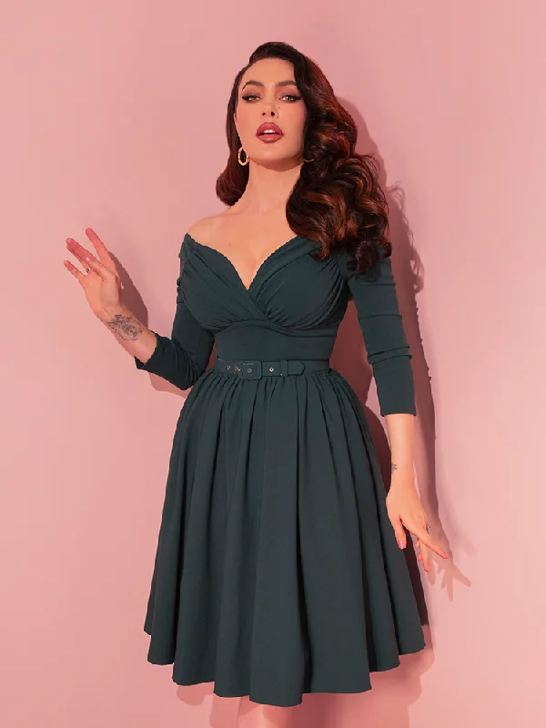 Starlet Swing Dress in Hunter Green - Vixen by Micheline Pitt