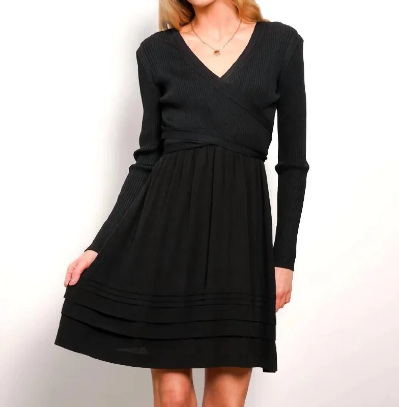 Piper Cross Front Dress In Black