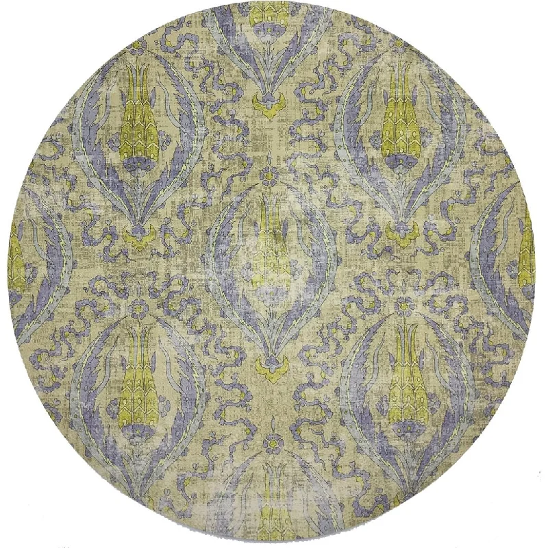 Byzantine Jewel Gold 16" Round Pebble Placemats, Set Of 4