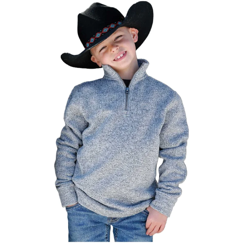 Cinch Children's 1/4 Zip Heather Grey Pullover Sweatshirt MWK7980001