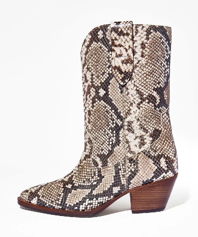 Roberta Mid-Calf Cowboy Boot | Python