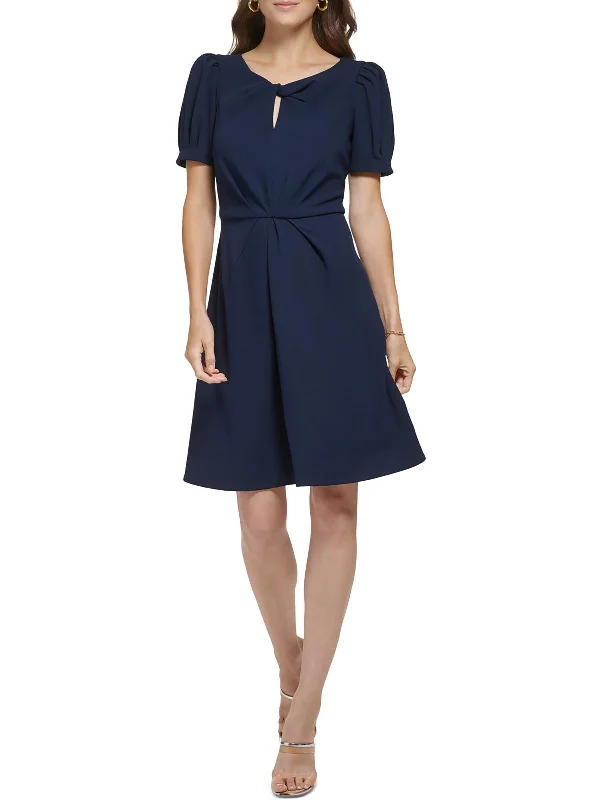 Womens Mini Keyhole Fit & Flare Dress