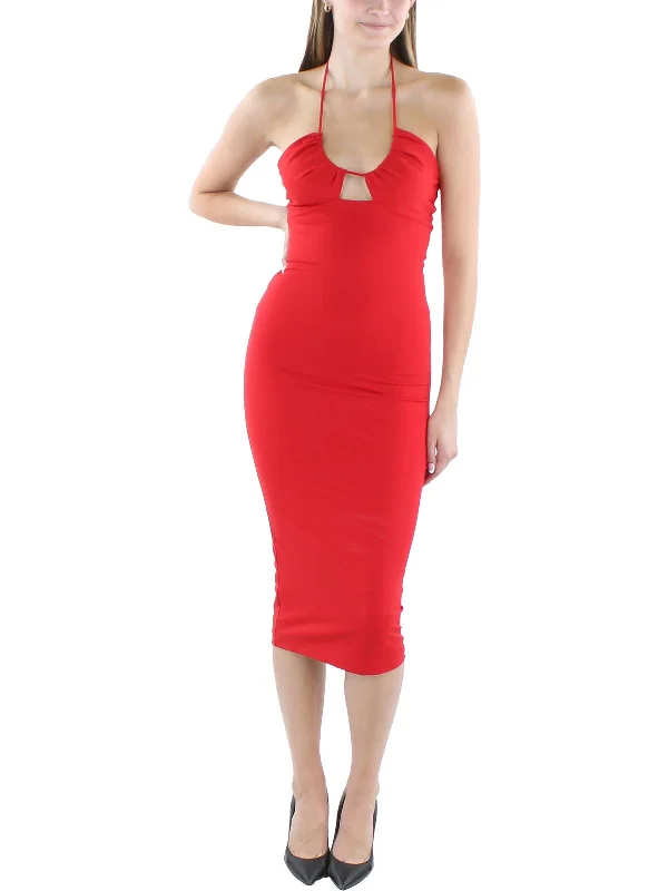 Womens Nylon Halter Dress