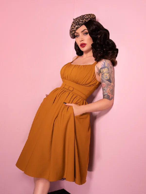 COMING BACK SOON - Ingenue Dress in Vintage Mustard - Vixen by Micheline Pitt