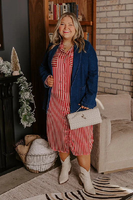 Clean Slate Stripe Midi In Red Curves