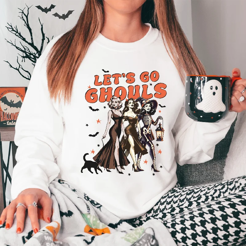 Let's Go Ghouls Retro Graphic Halloween Sweatshirt