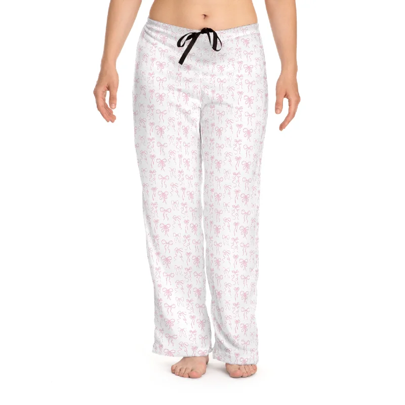 Pretty in Pink Coquette Bow Patterned Women's Pajama Pants