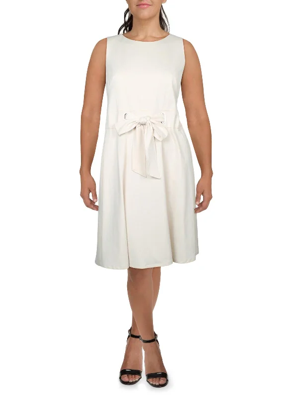 Womens Jersey Knee-Length Fit & Flare Dress