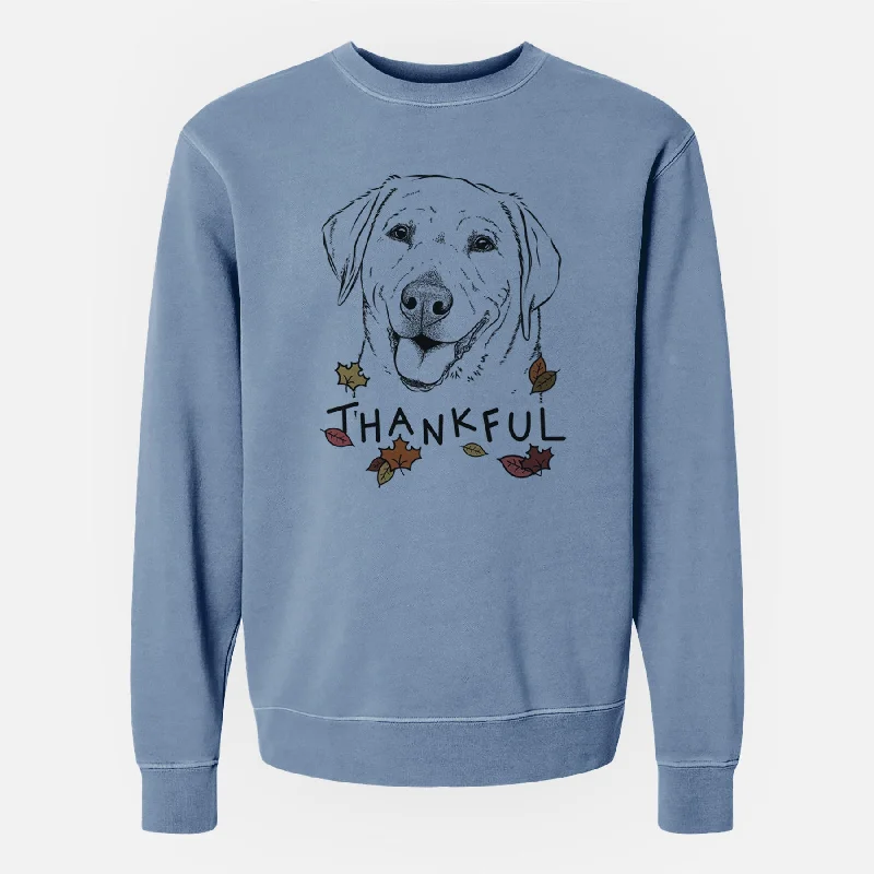 Thankful Sanford the Labrador Retriever - Unisex Pigment Dyed Crew Sweatshirt