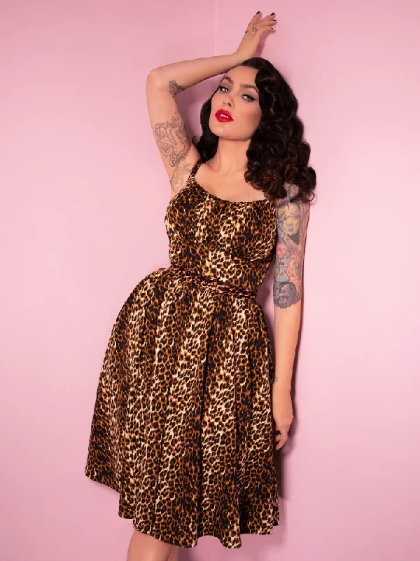 Ingenue Dress in Vintage Leopard Print - Vixen by Micheline Pitt