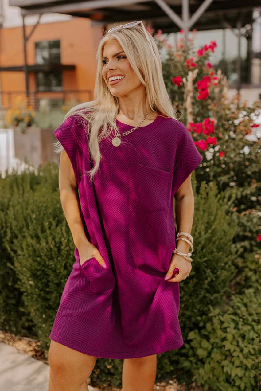 Sunny Days Shift Dress in Royal Plum Curves