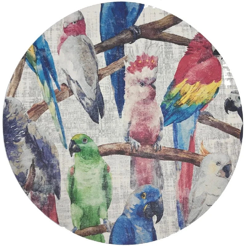 Cockatoo Fantasia 16" Round Pebble Placemat, Set Of 4