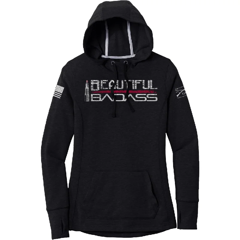 Grunt Style Women's Beautiful Badass Pullover Hoodie - Black Triad Solid