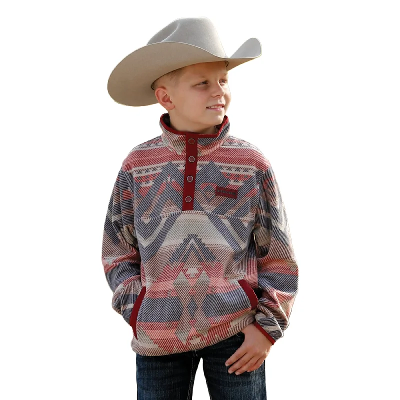 Cinch Children's 1/4 Snap Burgundy Pullover Sweatshirt MWK7590007