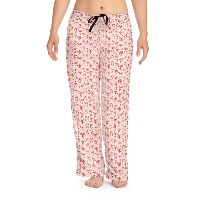 Pink and Red Coquette Bow Patterned Women's Pajama Pants