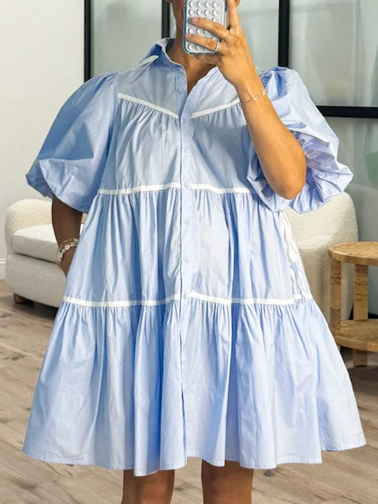 Whisked Away Tiered Dress | Blue | FINAL SALE