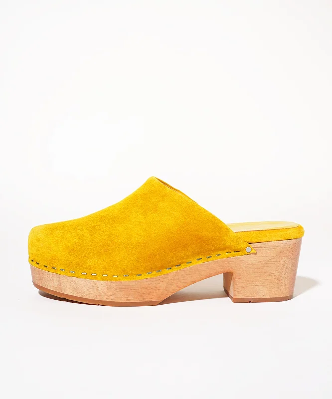 Martino Low Heel Wooden Clog | Ochre