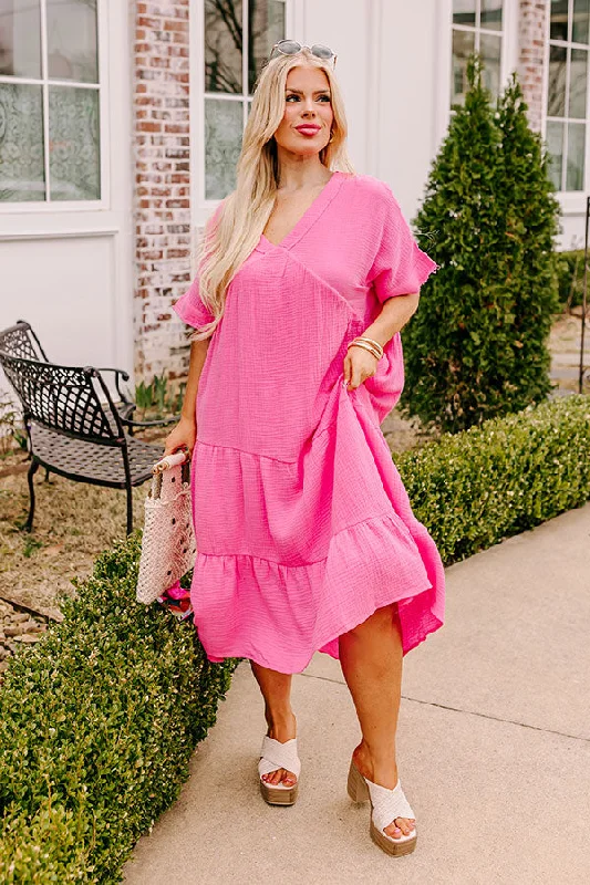 Keeping It Simple Midi in Pink Curves