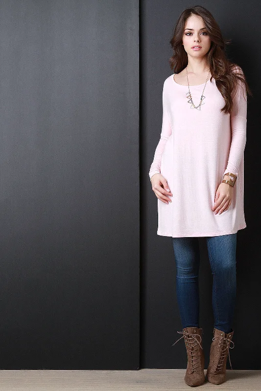 Boxy Long Sleeve Mini Dress