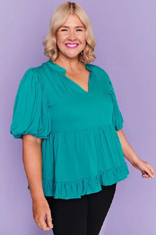 Monte Teal Blouse