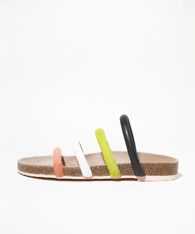 Gloria Strappy Cork Bottom Sandal | Multi Lime