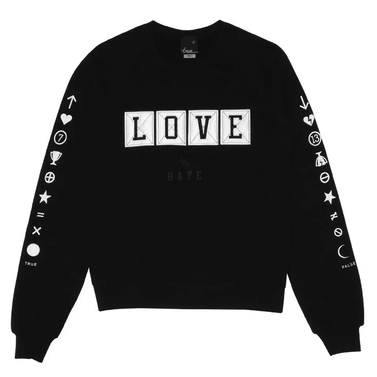 True Womens Pleasure Pain Crewneck Sweatshirt Black