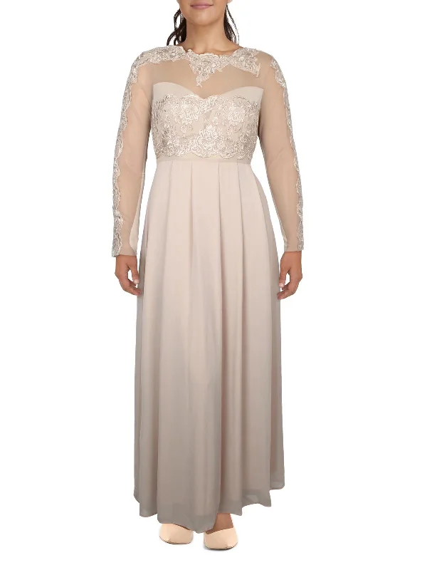 Womens Lace Long Evening Dress