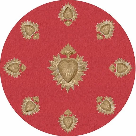 Ex Vote Crimson 16" Round Pebble Placemat Set of 4