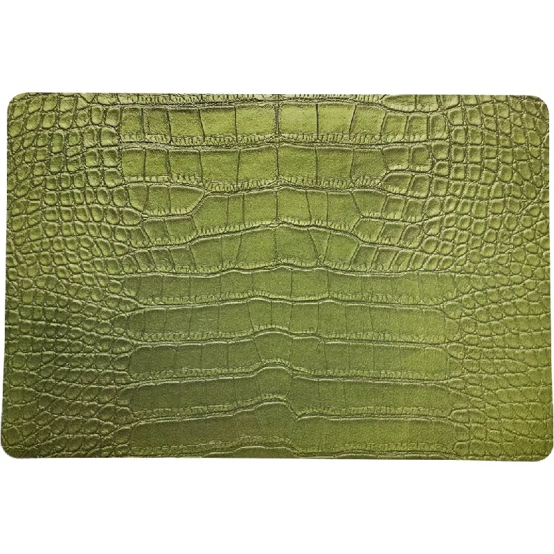 Crocodile Key Lime 17.5 Rectangle Pebble Placemats, Set Of 4