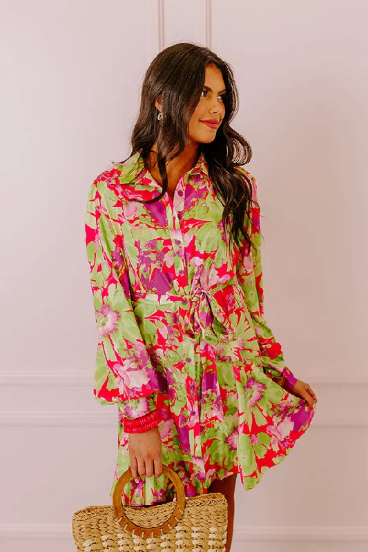 Aloha Attire Satin Floral Dress