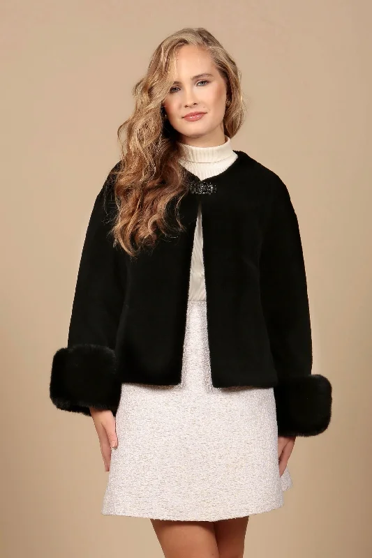 Last Chance 'Gilda' Wool Coat in Nero