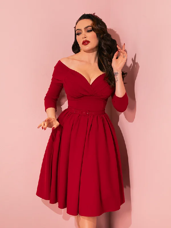 Starlet Swing Dress in Ruby Red - Vixen by Micheline Pitt