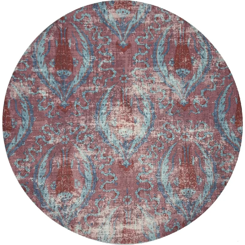 Byzantine Jewel Red 16" Round Pebble Placemat, Set Of 4